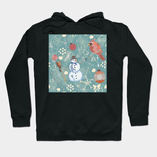 Snowman Hoodie by Kristina Stellar Scandinavian Land